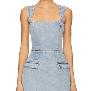 Amanda Uprichard Light Blue Denim Bethany Skort Romper NEW